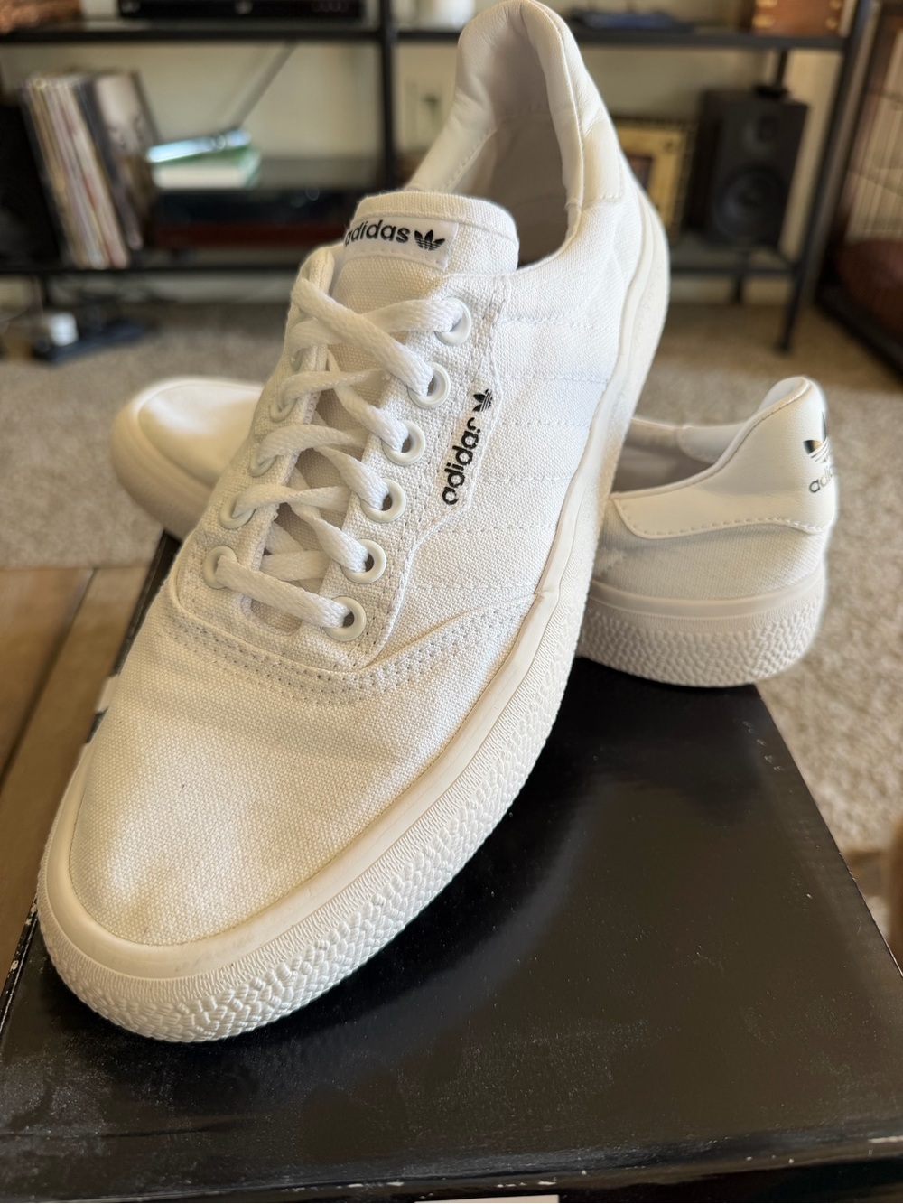 adidas White Low-Top 3MC Sneakers